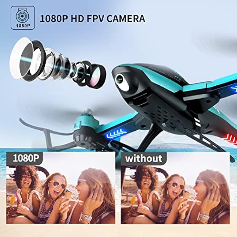 4DRC V10 Drone with 1080P HD Camera for Kids Adults,Foldable RC Helicopte WIFI FPV Live Video Mini Quadcopter for Beginners,3D Flips, Gestures Selfie, Altitude Hold, One Key Start, 2 Batteries