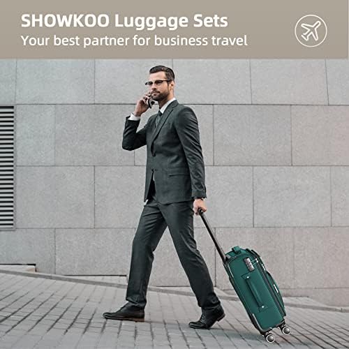 SHOWKOO Luggage Sets 3 Piece Softside Expandable Lightweight & Durable Suitcase Sets Double Spinner Wheels TSA Lock (20in/24in/28in)