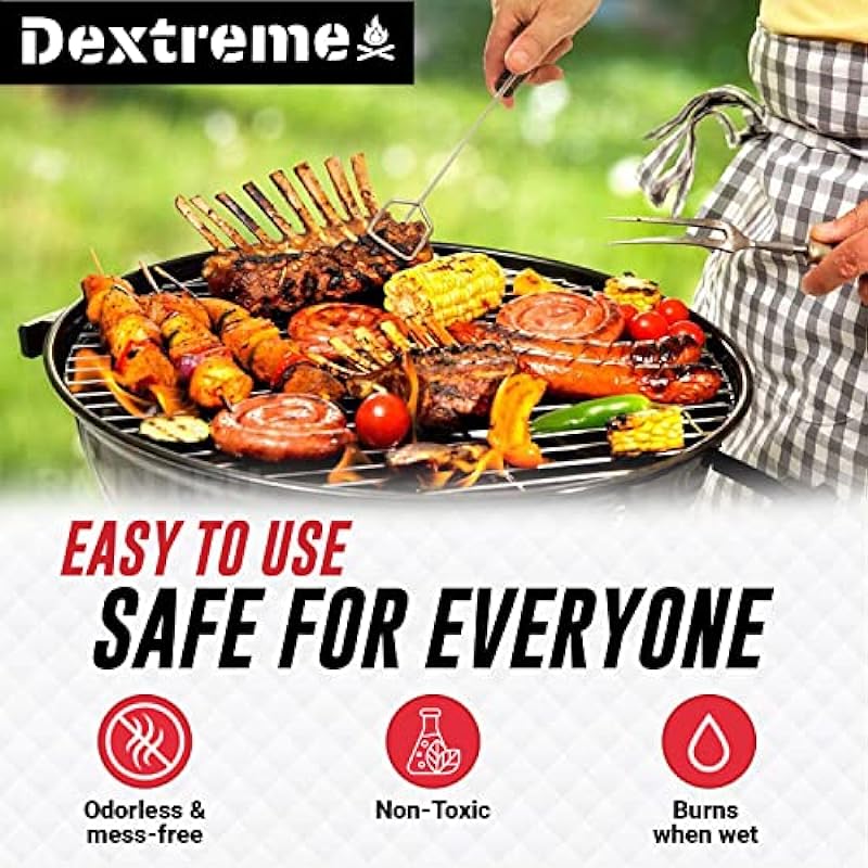 Dextreme Fire Starter Pack of 144 Natural Fire starters Cubes for Wood Stoves, Campfires, BBQ, Grill Pit, Fireplace, Charcoal, Smokers and Camping – Easy to Ignite, Non Toxic, Made in Canada from Wood Fiber and Wax