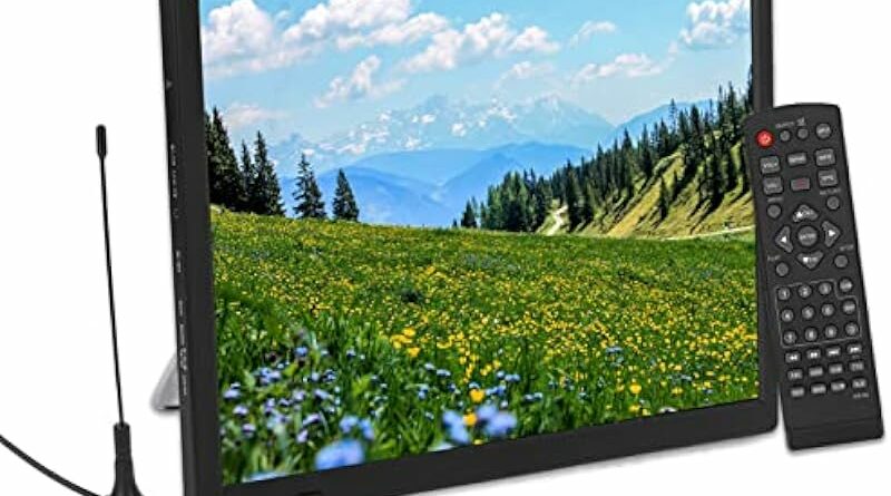 16 inch 1080P Portable Widescreen TV, ATSC TV/Analog TV/ATV, Rechargeable LED TV, Support AV, HDMI, USB, TF Card, Digital Television for Car, Camping