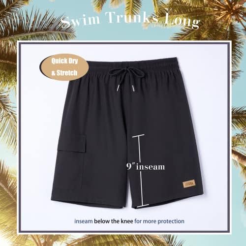 BRISIRA Mens Swim Shorts Swim Trunks 9 inch Bathing Suits Swimsuit Board Compression Liner Quick Dry