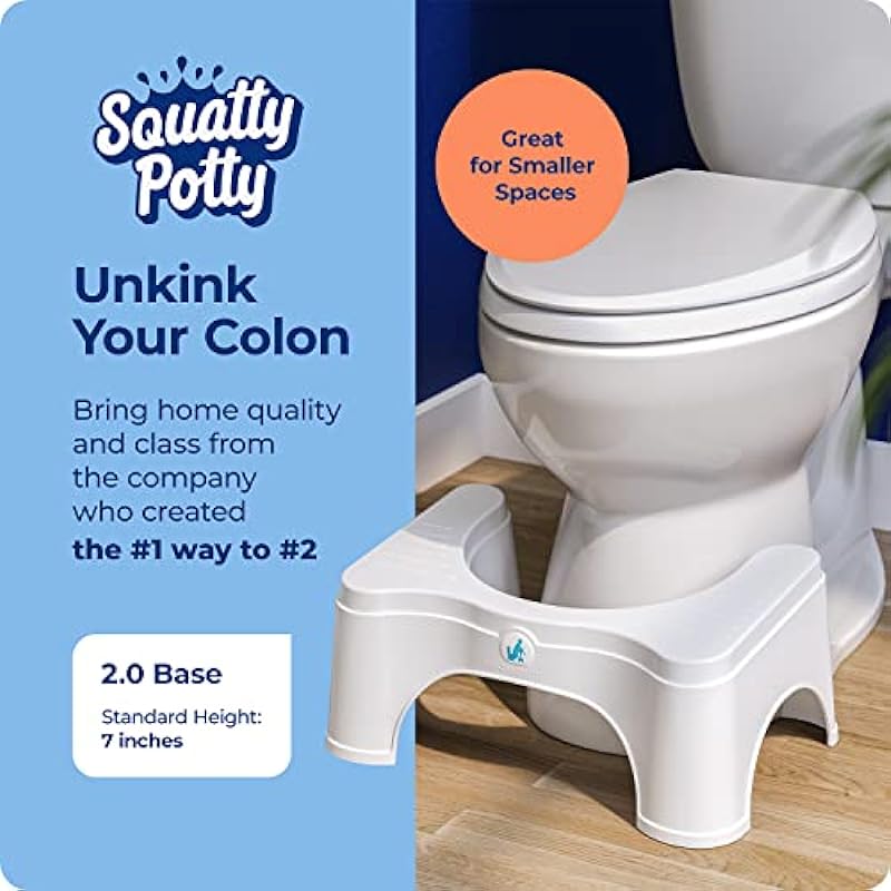 Squatty Potty Original Toilet Stool 2.0 Base 7″, White, 1 Count