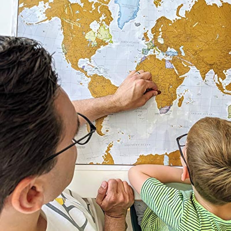 Scratch The World Travel Map – Scratch Off World Map Poster – X-Large 33 x 23 – Maps International – 50 Years of Map Making – Cartographic Detail Featuring Country & State Borders