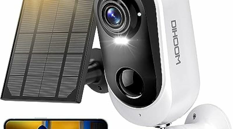 Security Cameras Wireless Outdoor,DIHOOM 3MP Outdoor Security Wirelss Camera with Solar Panel,Rechargeable Battery Powered WiFi Camera 2 Way Audio, Camera Surveillance Exterieur for Home With Motion Detection,Color Night Vision, IP65 Waterproof