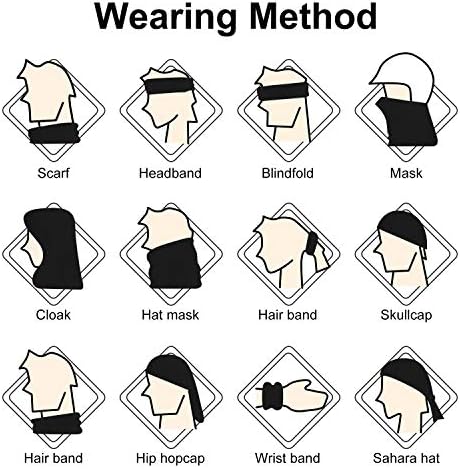 KUUQA Headwear, Bandana, Neck Gaiter, Head Wrap, Headband for Men and Women, Multifunctional Head Scarf, Face Mask