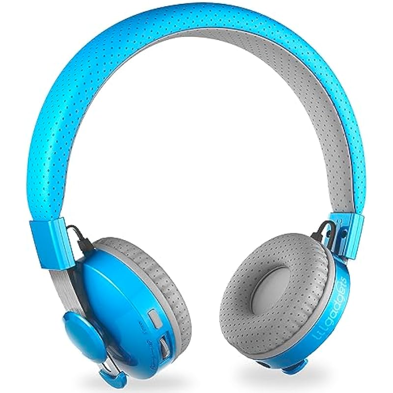 LilGadgets Untangled Pro Wireless Kids Headphones, On-Ear Bluetooth Toddler Headset with Built-in Microphone, Design, No More Tangled Wires, Perfect for Children in School, Blue