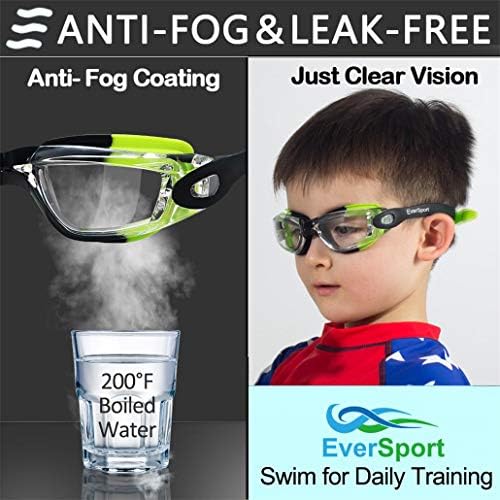 Kids Swim Goggles 2 Pack Swimming Goggles Anti Fog Anti-UV for Child Teens Youth