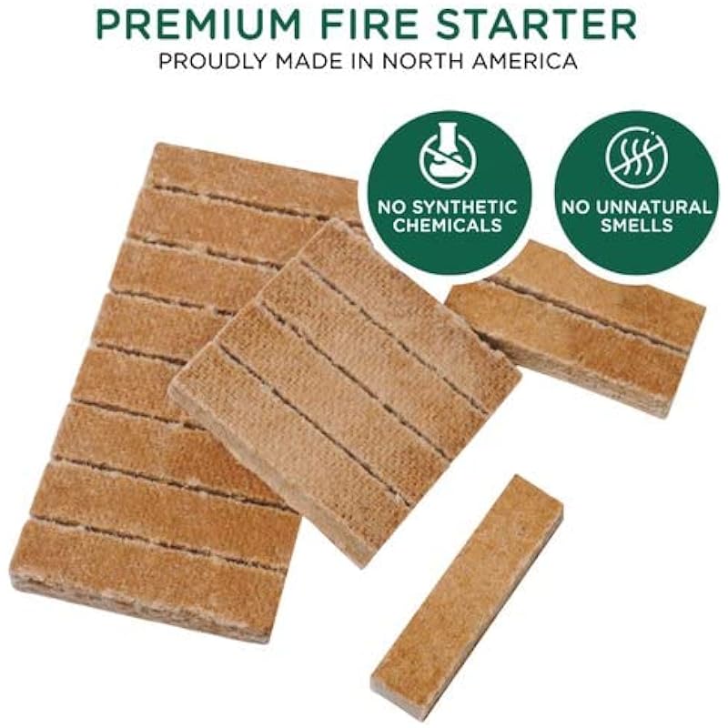 Ignipro Fire Starters Sticks 96 pcs. Clean, Efficient, Ecologic, Odourless, Waterproof. Great for Camping, firestoves, BBQ, Charcoal. Easy to Ignite. Non Toxic. Made from Recycle Wood and Wax.
