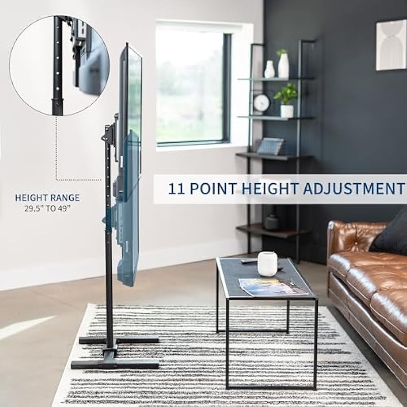 VIVO TV Display Portable Floor Stand Height Adjustable Mount for Flat Panel LED LCD Plasma Screen 13″ to 42″ (STAND-TV07)