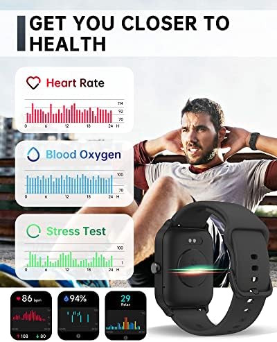 Smart Watch for Men Women, Alexa Built-in, 1.8″ Touch Screen Fitness Tracker for iPhone Android, 100 Sport Modes, Heart Rate SpO2 Sleep Monitor, IP68 Waterproof