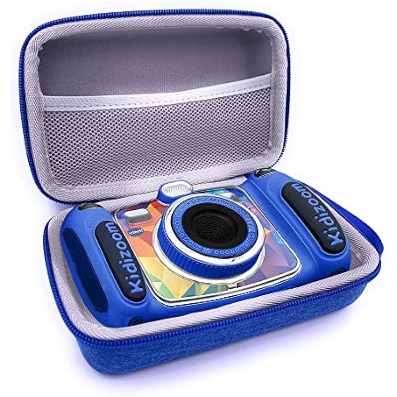 xcivi Hard Carrying EVA Case for VTech Kidizoom Camera for Kids – Compatible with VTech KidiZoom Duo Selfie Cam, Printcam with Paper Refills, Twist Connect, DUO 5.0, DUO Dx, Pix, Pix Plus (Blue)