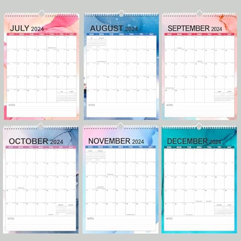 2024-2025 Wall Calendar, 18 Months Large Size 17X12 inch, Runs from January 2024 to June 2025, Monthly Goal, To-do List, Notes, Perfect for Organizing for Office Home (Colored)