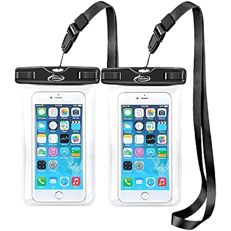 AiRunTech Waterproof Case, 2Pack IPX8 Waterproof Phone Pouch, Dustproof Dry Bag for iPhone XS/XS Max/XR/X/8/8 Plus/7/7 Plus/6/6s, Samsung Galaxy S9//S8/S7 Google Pixel and All Devices Up to 7.0 Inches