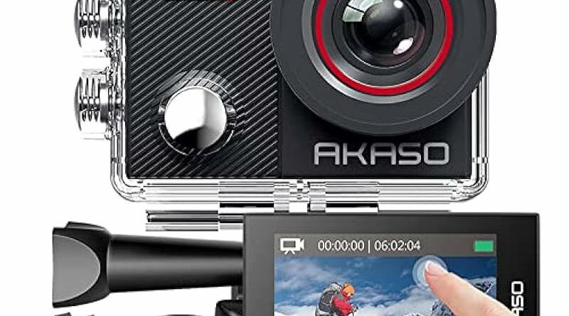 AKASO EK7000 Pro 4K Action Camera with Touch Screen EIS Adjustable View Angle Web Underwater Camera 40m Waterproof Camera Remote Control Sports Camera with Helmet Accessories Kit