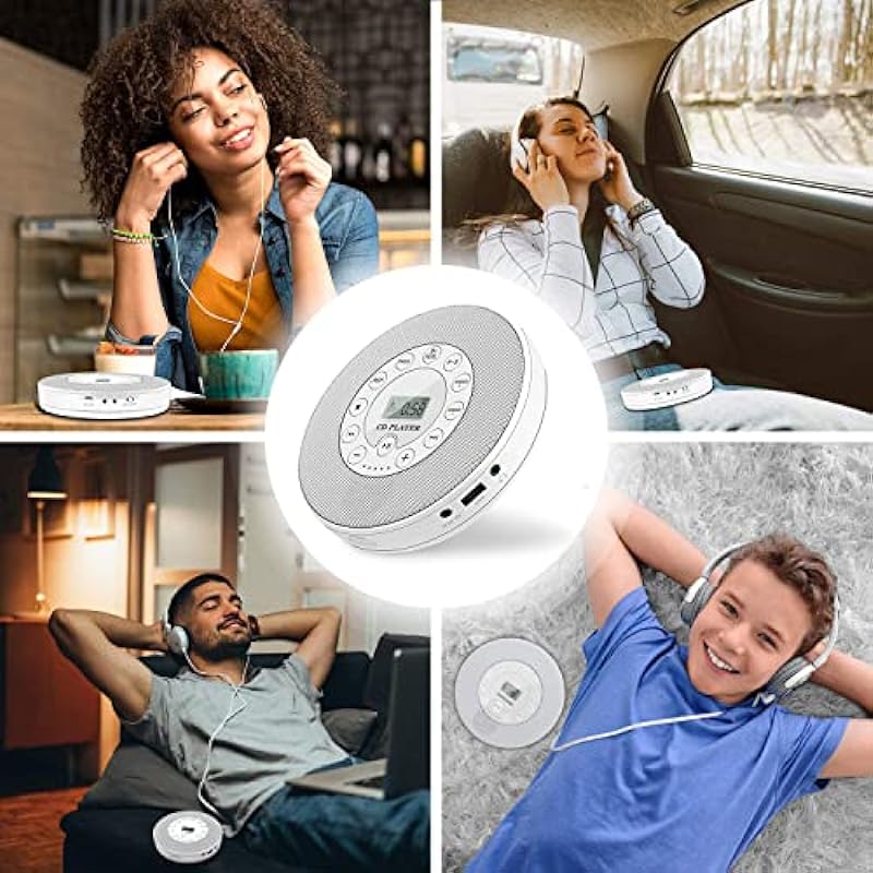 CD Player with Bluetooth,WOKALON CD Players for Home,Compact CD Players Portable for Car/Travel, Home Audio Boombox with Stereo Speaker & LCD Display,Support CD USB AUX Input
