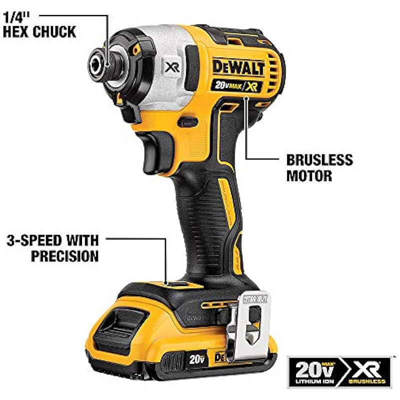 DEWALT 20V MAX XR Cordless Drill Combo Kit, Hammer Drill & Impact Driver, With Power Detect Technology (DCK299D1W1)