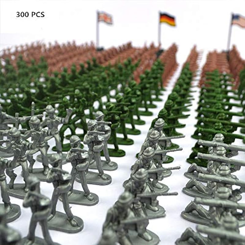 RAINBOW TOYFROG Army Men Play Bucket-Soldiers of WWII-Over 300 Piece Set