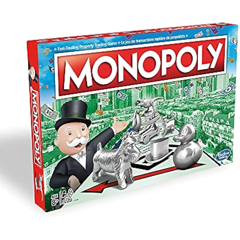 Monopoly Board Game, Family Board Games for Adults and Kids, Family Games, 2 to 6 Players, Strategy Games for Kids,, Ages 8 and Up