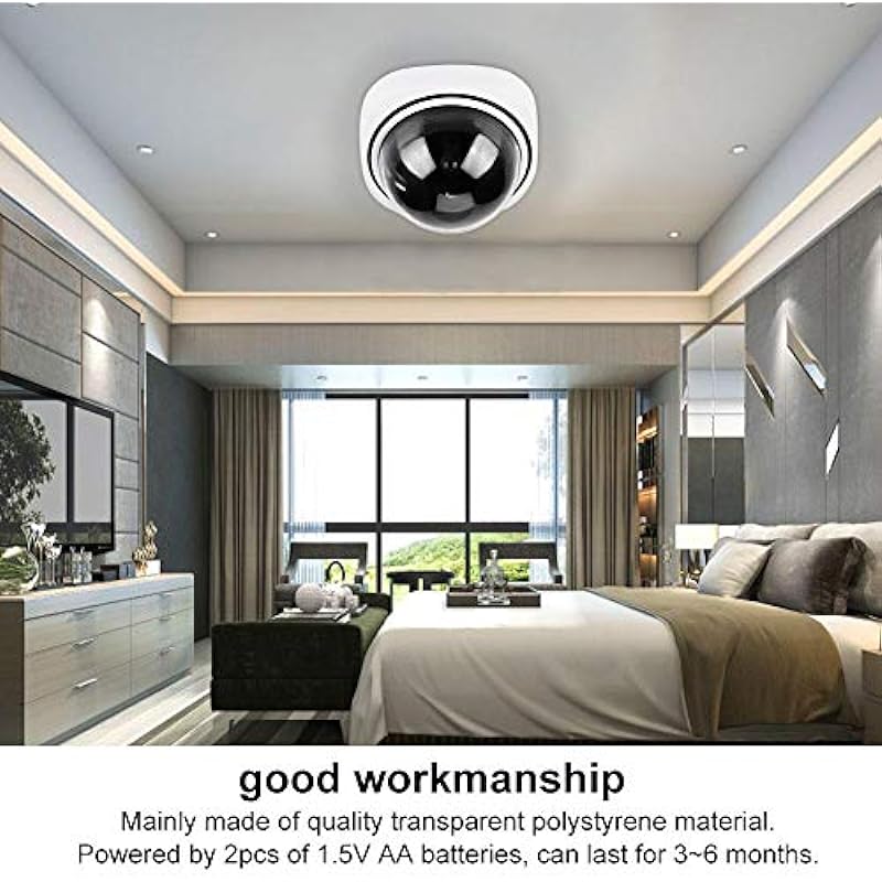 Outdoor Indoor Fake Camera, Wireless Home Security Dome Simulated Camera Video Dummy Surveillance Camera, for Homes & Business