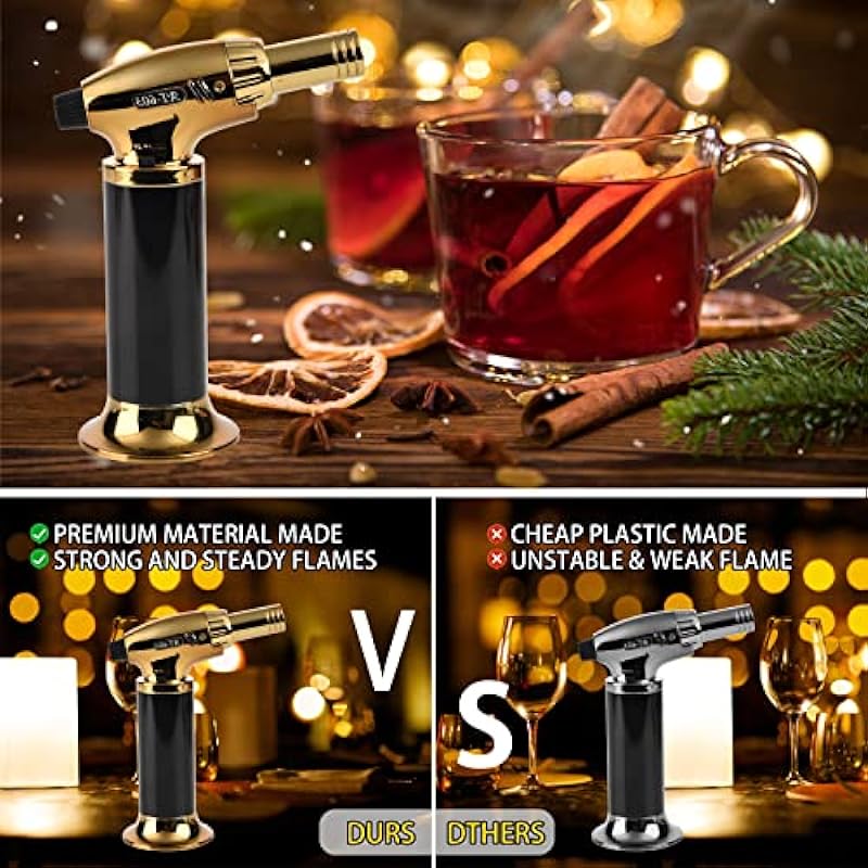 GEEZO Cocktail Smoker Kit with Torch,Six Flavors of Wood Smoker Chips Bourbon/Wiskey Drink Smoker Infuser,Bar Set, Birthday Gifts for him/Father/Husband/Father’s Day/Halloween/Christmas(NO Butane)