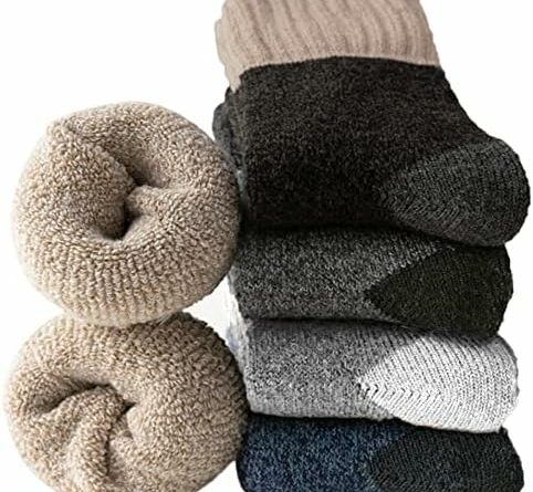 VoJoPi Men Wool Socks 5 Pairs,Size 7-12, Thick and Warm Winter Thermal Socks Cozy Boot Socks