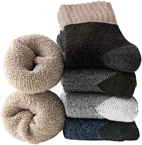 VoJoPi Men Wool Socks 5 Pairs,Size 7-12, Thick and Warm Winter Thermal Socks Cozy Boot Socks