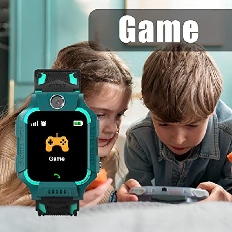 Smart Watch Phone Gift for Kids – Children Smartwatch Boys Girls with 14 Puzzle Games Music MP3 Player HD Selfie Camera Calculator Alarms Timer 12/24 Hours for 4-12 Years Old Students (Y19-Blue-1DCA)