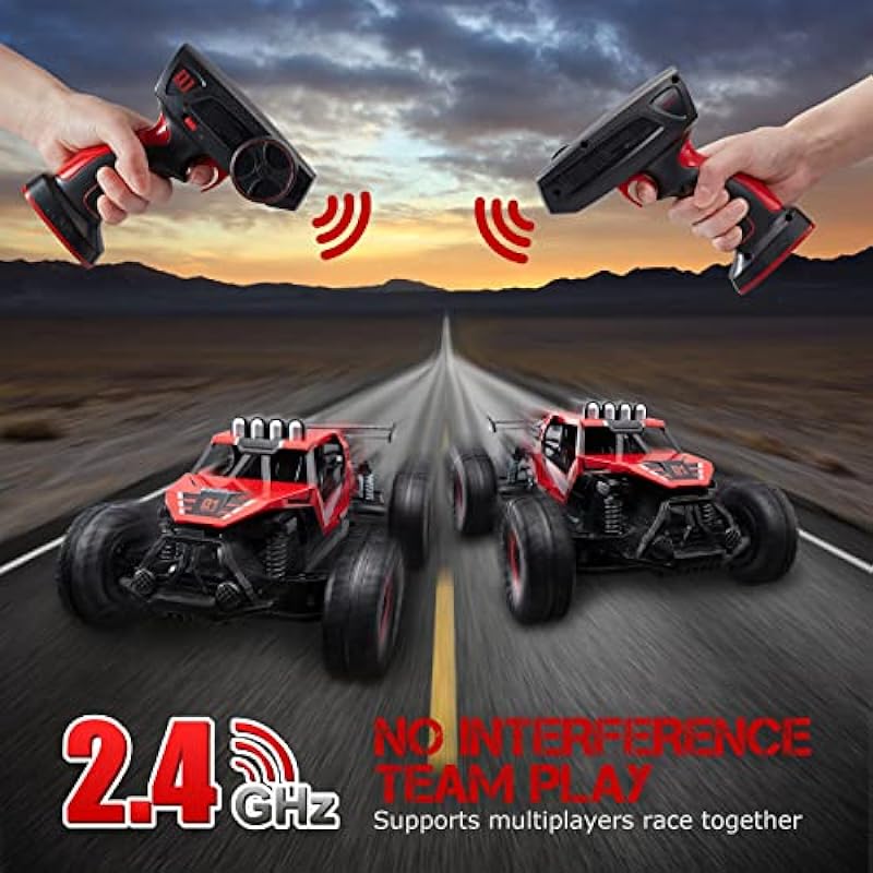 SGILE Remote Control Car Toy for Boys Girls, 2.4 GHz RC Drift Race Car, 1:16 Scale Fast Speedy Crawler Truck, 2 Batteries for 50 Mins Play, Toy Gift for Boys Girls