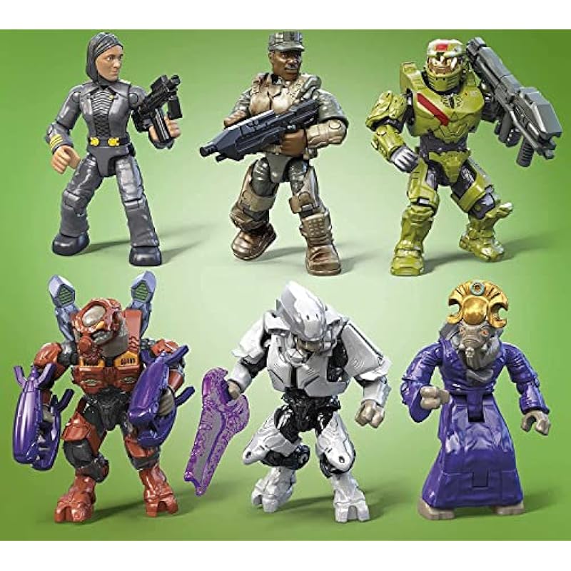 MEGA Halo Action Figures Toy Building Set, 20th Anniversary Pack with 352PIeces, 20 Poseable, Collectable Characters and Accessorie