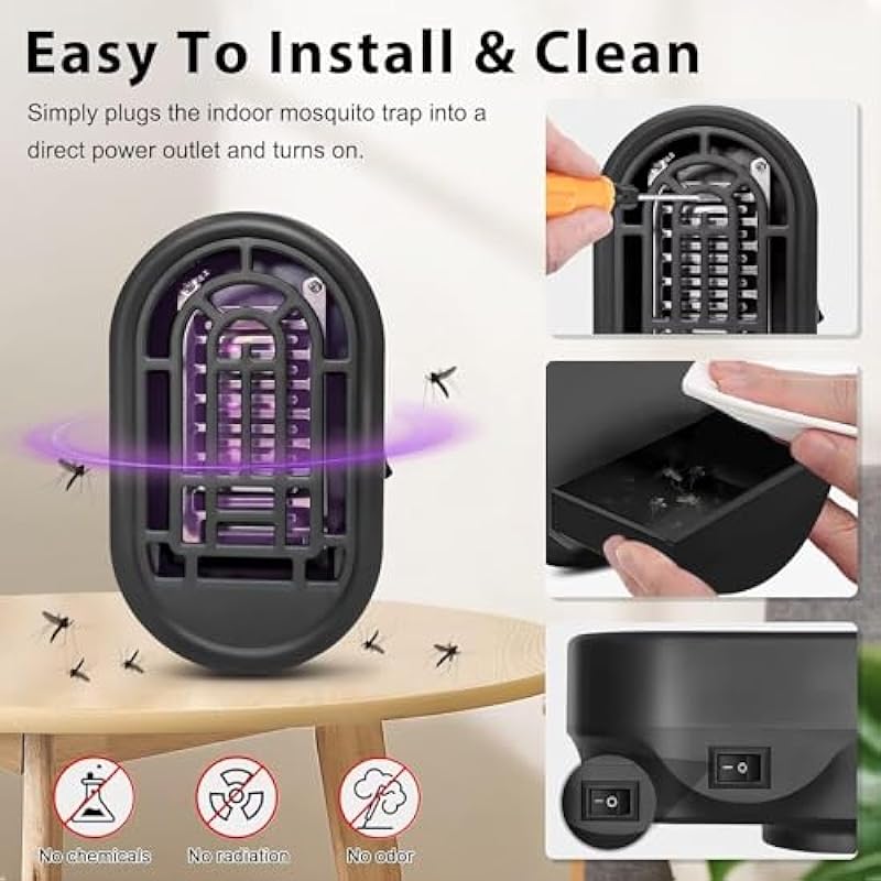 2 Pack Bug Zapper Indoor Home use Electronic Fly Light,Portable Mosquito, Fruit Flies, Flying Insects, Non-Toxic, Silent, Effective Operation of Ultraviolet Insect Killer