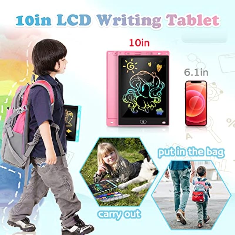 KTEBO 2 Pack LCD Writing Tablet for Kids 10 inch, Toddler Drawing Board Kids Toys for Ages 2-4 5-7 6-8 9 8-12 Years Old Boys Girls, Easter Basket Stuffers for Kids