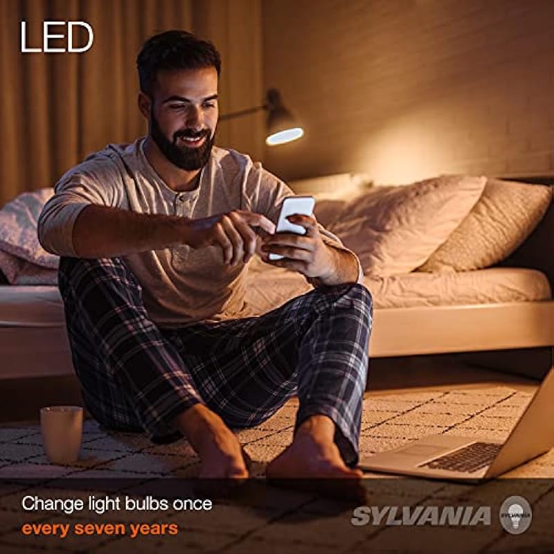 Sylvania ECO LED Light Bulb, A19 60W Equivalent, Efficient 9W, 7 Year, 750 Lumens, 2700K, Non-Dimmable, Frosted, Soft White – 8 Pack (40821)