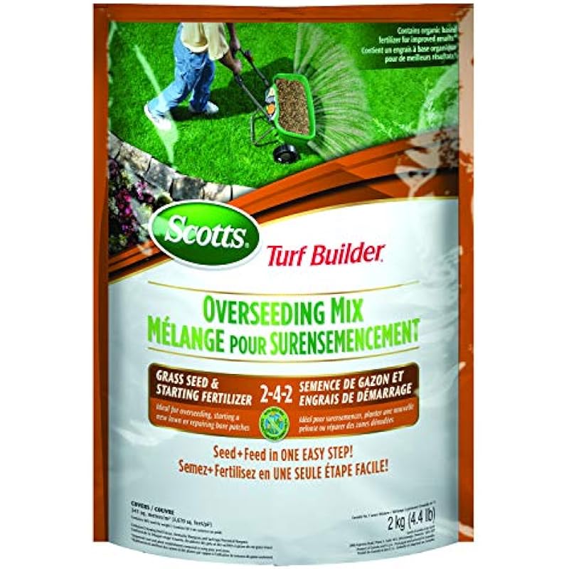 Scotts 12416 Turf Builder Overseeding Mix Grass Seed & Starting Fertilizer 2-4-2