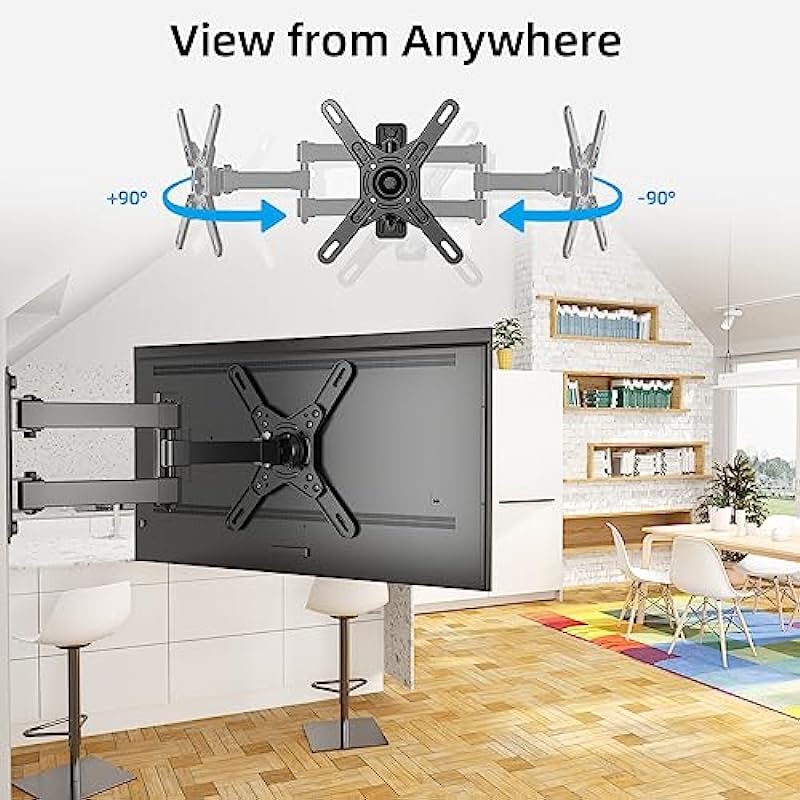 HOME VISION Full Motion TV Wall Mount for 17-42” TVs & Monitors, Unique 360° Ball Joint Rotatable TV Mount with Swivel Tilt Articulating Arms Extension, Max VESA 200x200mm, Up to 45lbs