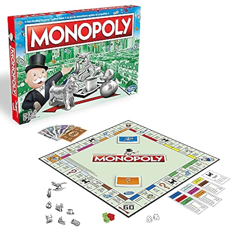 Monopoly Board Game, Family Board Games for Adults and Kids, Family Games, 2 to 6 Players, Strategy Games for Kids,, Ages 8 and Up