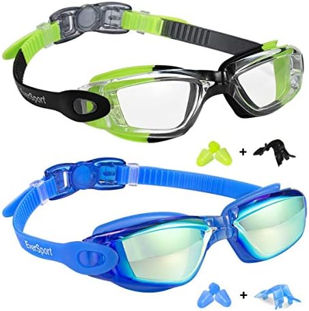 Kids Swim Goggles 2 Pack Swimming Goggles Anti Fog Anti-UV for Child Teens Youth