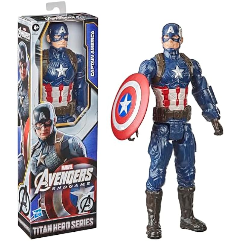 Marvel Avengers Titan Hero Series Collectible 12-Inch Captain America Action Figure, Toy for Ages 4 and Up