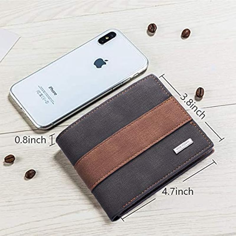 Mochiizoo Leather Wallet for Men,Slim Bifold Vintage Men’s Leather Front Pocket Wallet with RFID Blocking