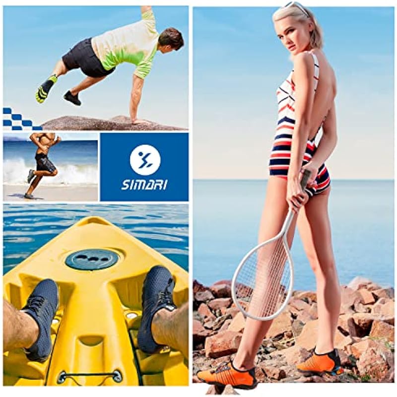 SIMARI Water Shoes for Women Men Swim Pool Beach Athletic Quick Dry Barefoot Hiking Shoes Surfing Running Kayaking