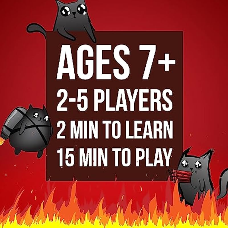 Exploding Kittens LLC – A Russian Roulette Card Game, Easy Family-Friendly Party Games – Card Games for Adults, Teens & Kids – 2-5 Players