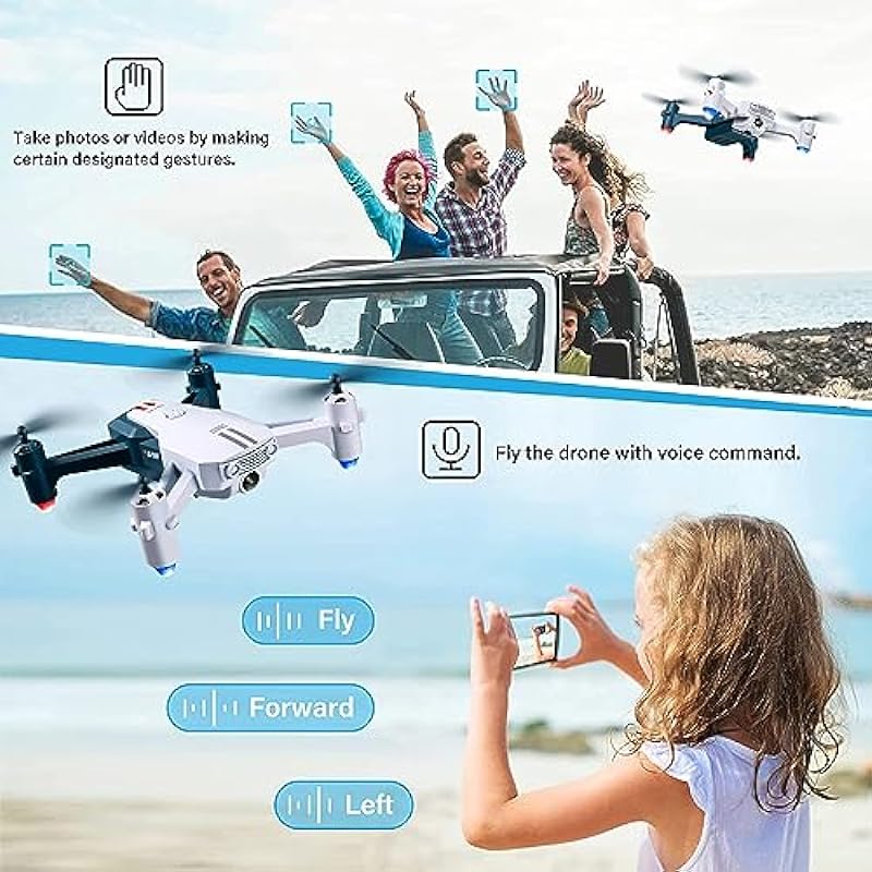 4DRC V5 Mini Drone with 720P Camera for Kids,RC Helicopter with Altitude Hold and Headless Mode,Quadcopter with Neno Lights,Propeller Full Protect and 3PCS Batteries,Kids Toys for Boys Girls