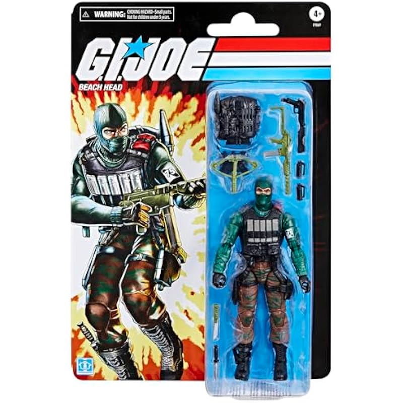 G.I. Joe Classified Series Retro Cardback Beach Head, Collectible 6-Inch Action Figure with 10 Accessories