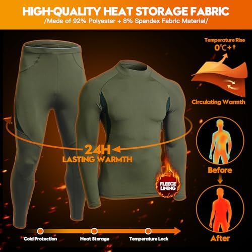 AORAEM Men’s Winter Thermal Underwear Clothing Set Warm Long Johns Pants Sport Suits