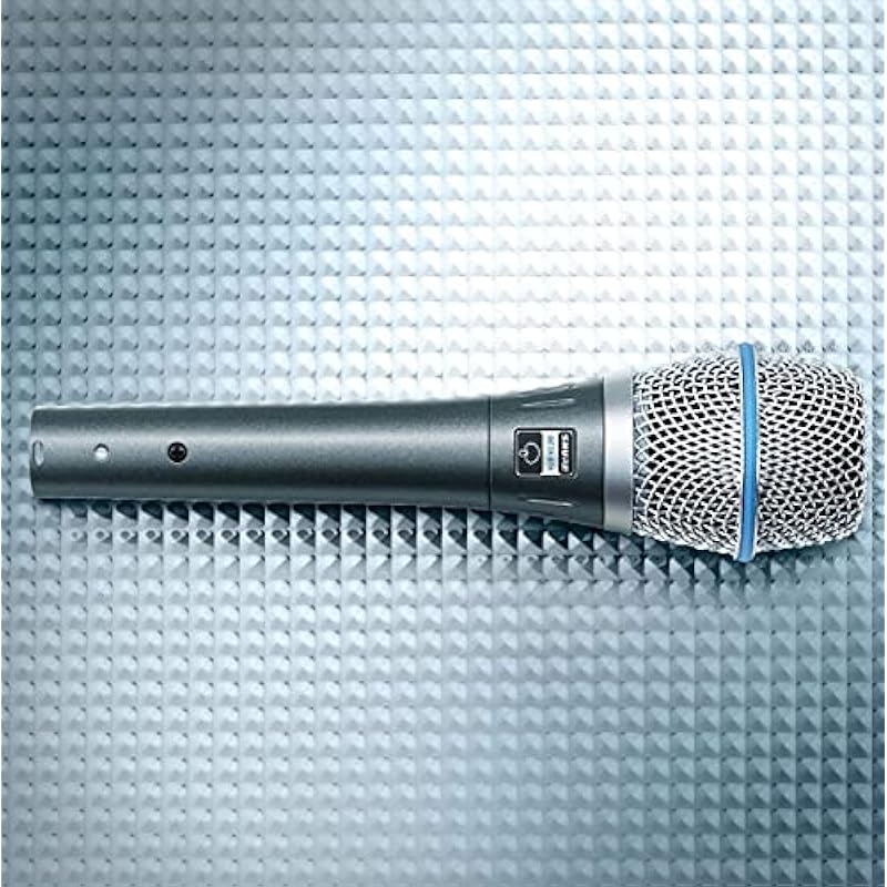 Shure BETA 87A Studio Grade Vocal Microphone with Built-in Pop Filter – Single Element Supercardioid Condenser Mic with A25D Mic Clip and Storage Bag, Ideal for Studio Recording and Live Performances