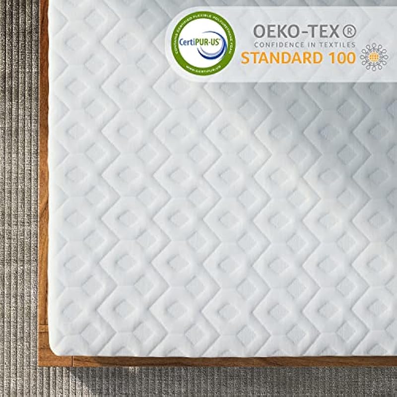 BedStory Mattress Topper Twin Size, 4 Inch Gel Memory Foam Mattress Topper with Cover Pressure Relief Soft Single Size Bed Topper CertiPUR-US and Oeko-TEX (Twin, 38 * 74 Inch)