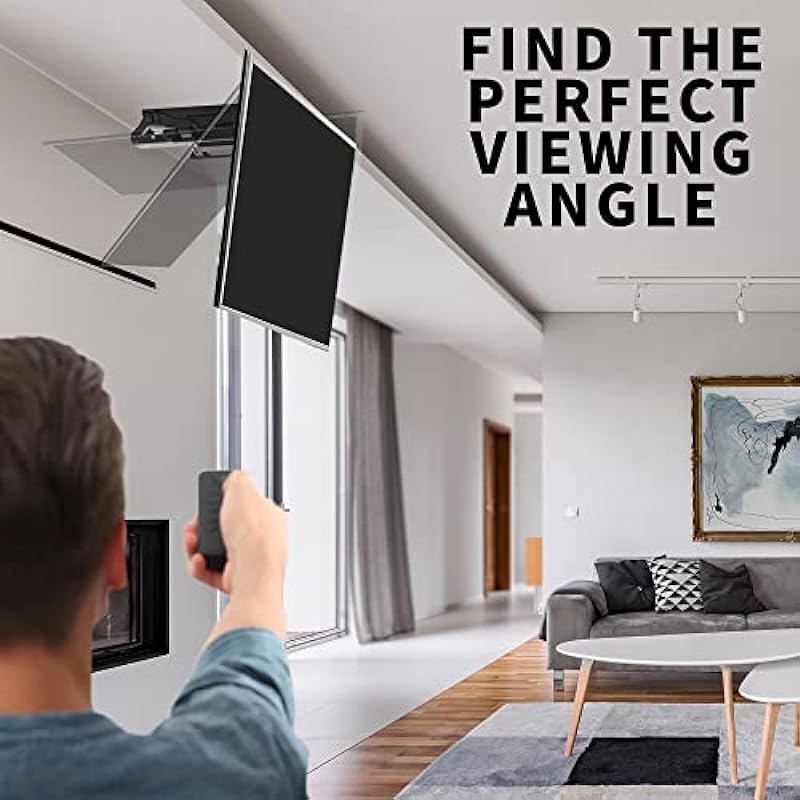 VIVO Electric TV Ceiling Mount for 40 to 85 inch Screens, Large Flip-Down Motorized Pitched Roof VESA Mount, Master Pack, Black, MOUNT-E-FD85