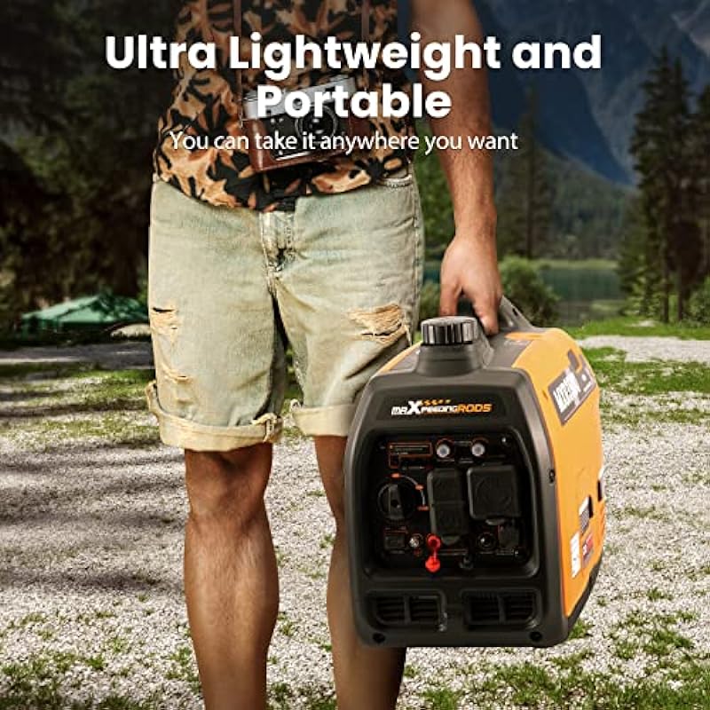 maXpeedingrods 3500W Portable Inverter Generator, RV Ready,for Outdoor Camping Trailer Event Commercial Mobile Power Supply Backup Event, Gas Powered, EPA Compliant,Compact & Lightweight 47LBs