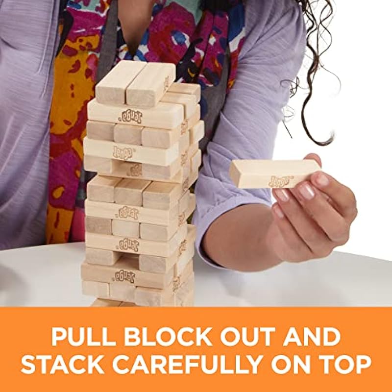 Jenga Game Wooden Blocks Stacking Tumbling Tower Kids Game Ages 6 and Up