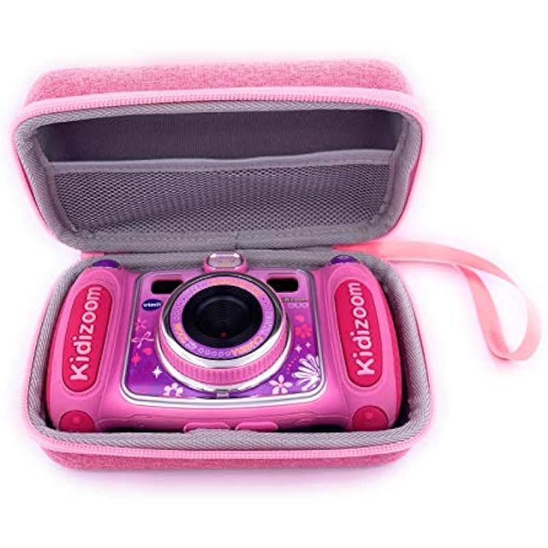 Xcivi Hard Carrying EVA Case for VTech Kidizoom Camera for Kids – Compatible with VTech KidiZoom Duo Selfie Cam, Twist Connect, Duo 5.0, Duo Dx, Pix and More (Pink)