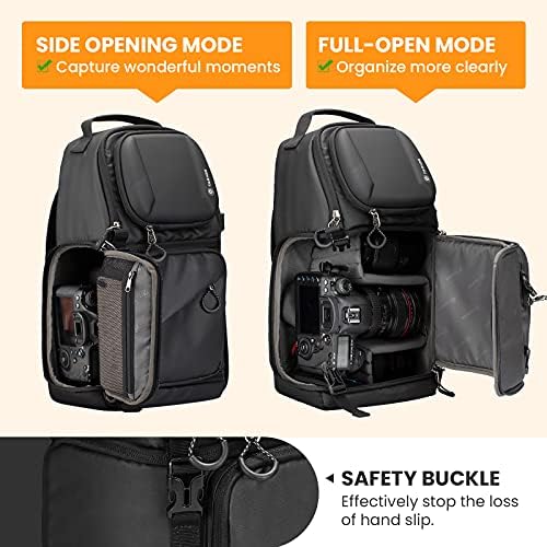 TARION Camera Sling Bag DSLR Sling Pack for Photographers with Waterproof Rain Cover Backpack Crossbody for Hiking Travel TRS